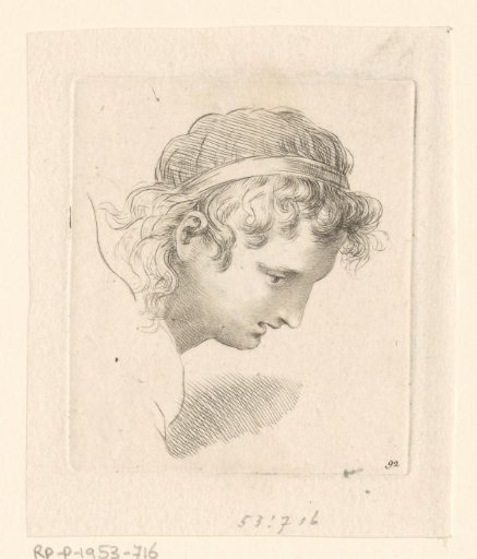 Head of a Woman with a Hairband, Looking Down to the Right