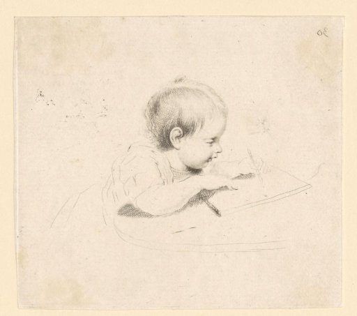 Toddler Drawing at a Table