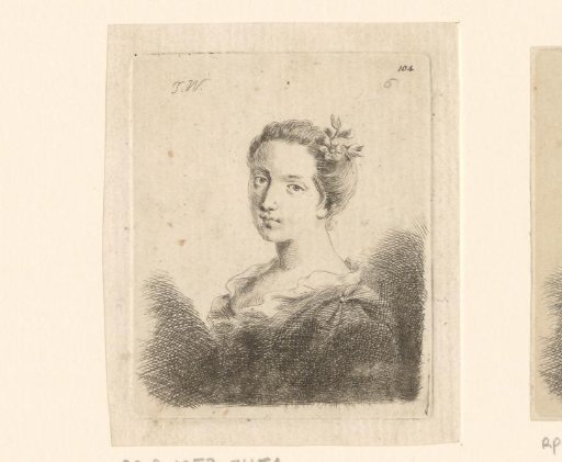 Portrait of a Woman with a Flower in Her Hair, Possibly Villiers Clara Hannam