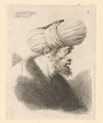Portrait of an Unknown Man with Turban, Beard, and Fur-Collared Coat