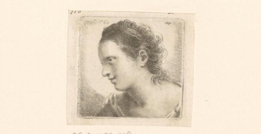 Head of a Woman with Curly Hair, Looking to the Left