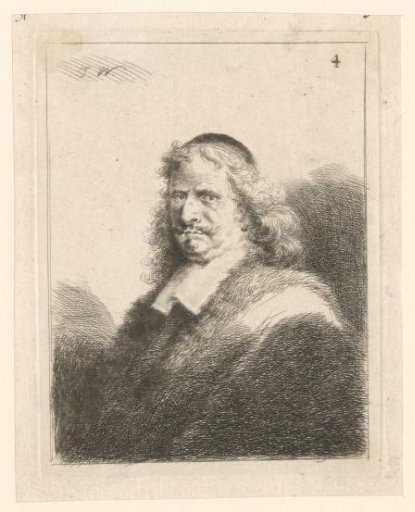 Portrait of an Unknown Man with Flat Hat and Fur-Collared Cloak