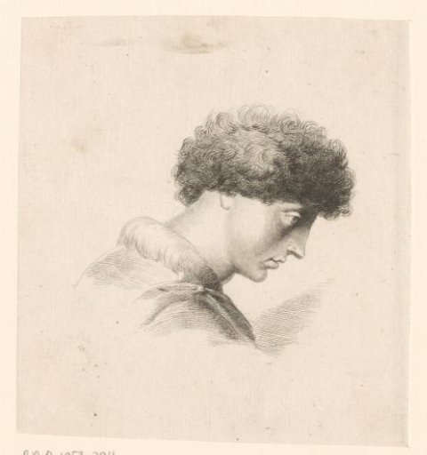 Head of a Man with Curls, in Profile to the Right