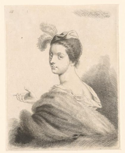 Portrait of an Unknown Woman with a Feather in Her Hair and a Cape with Fur