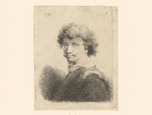 Portrait of an unknown man with a mustache and a white standing collar