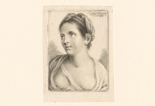 Head of a Woman with an Open Blouse, Gaze Directed Upwards
