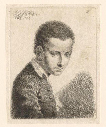 Portrait of an Unknown Young Man with Short Black Curly Hair