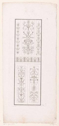 Three panels with arabesques