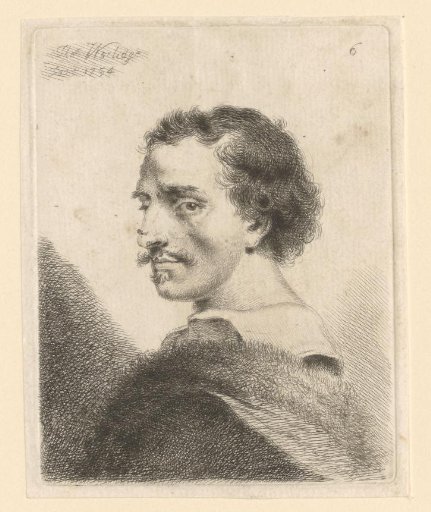 Portrait of an Unknown Man with a Moustache and Coat with Fur, Facing Left