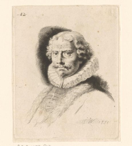 Portrait of an unknown man with a ruff, mustache and sideburns