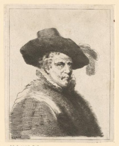 Portrait of an Unknown Man with Hat with Feather, Ruff, and Fur-Collared Coat
