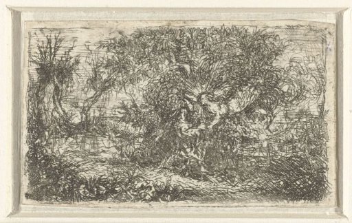 Angel and woman in a landscape