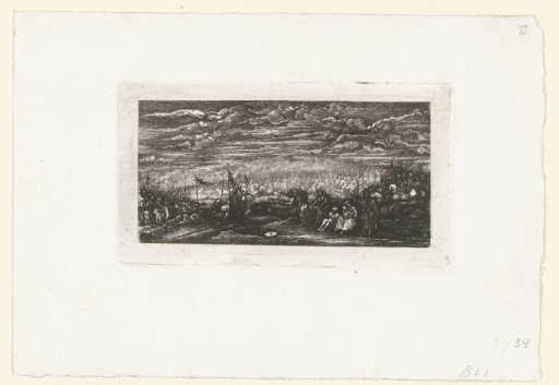 Large Army Marching to the Left on a Plain in a Landscape