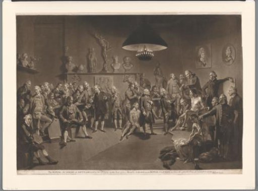 Members of the Royal Academy in an Interior with a Male Nude Model, 1768