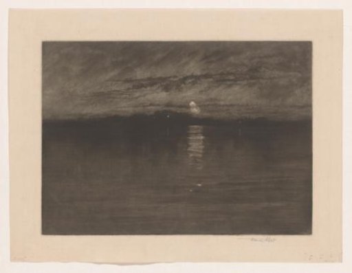 Night landscape with a lake