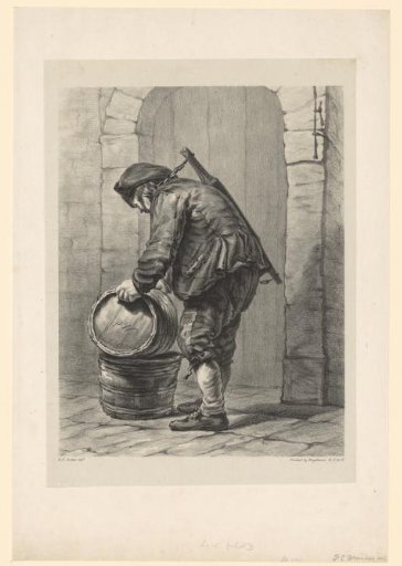 Man with Two Barrels at a Door