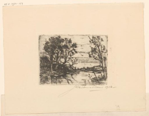 Canal with a farm
