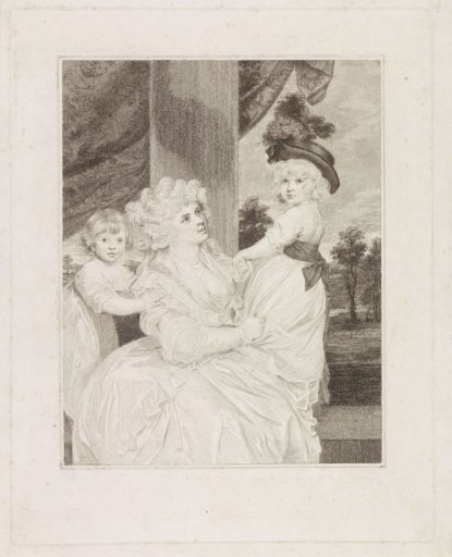 Portrait of Jane Stanhope with her two children