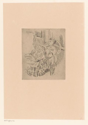 Portrait of Nel Wouters Reading the Newspaper