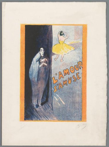 Cover for Three Prints with Illustrations for the Play L'amour s'amuse by Etienne Decrept