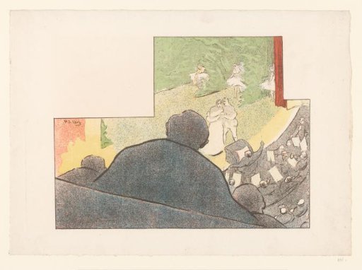 Man Watching a Theatre Performance from a Box