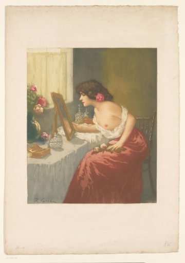 Woman at a dressing table