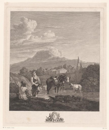 Mountain Landscape with Shepherds at a Watering Place