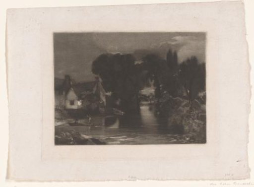 View of a river through a village