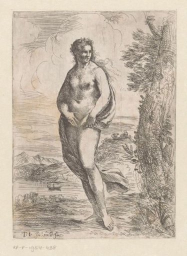 Standing Nude Woman in a Landscape