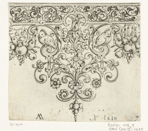 Spire with Two Birds and Fruit Garlands