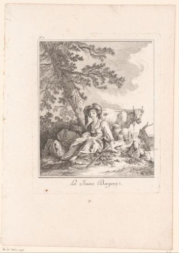 Seated Shepherdess Under a Tree