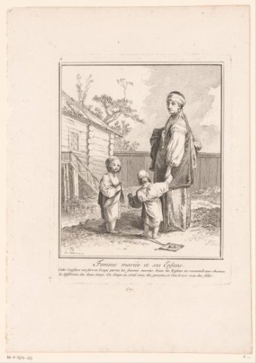 Mother with two young children