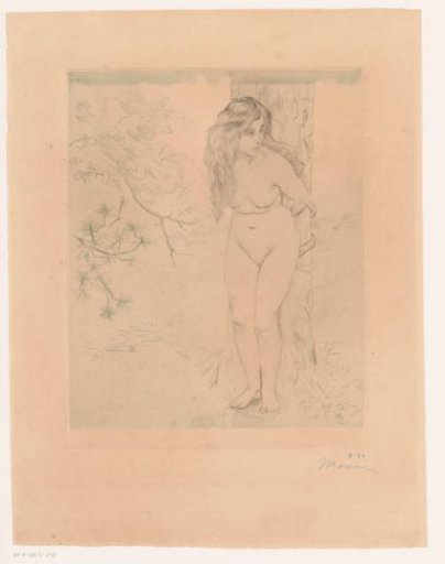 Eve Leaning against a Tree