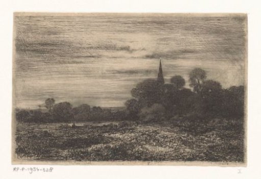 Landscape with church tower