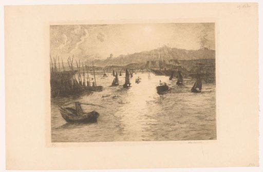 Harbour with sunset