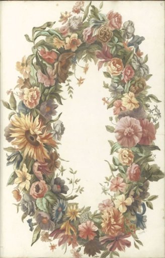 Oval floral wreath