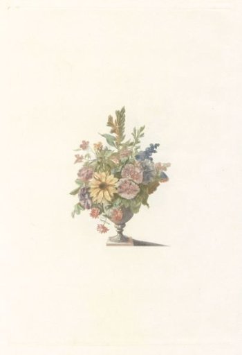 Flower vase with, among others, a sunflower