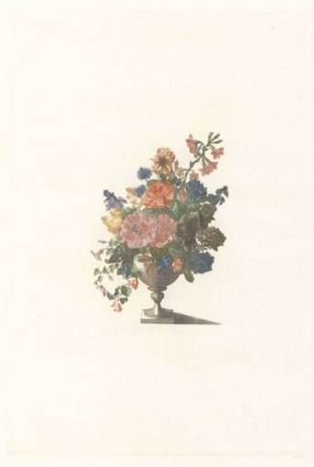 Flower vase with flowers and scabious