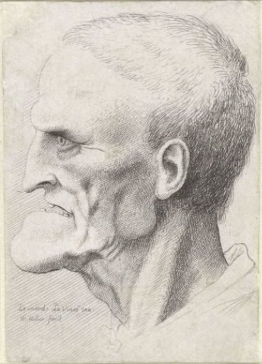 Portrait of an old man with a prominent chin