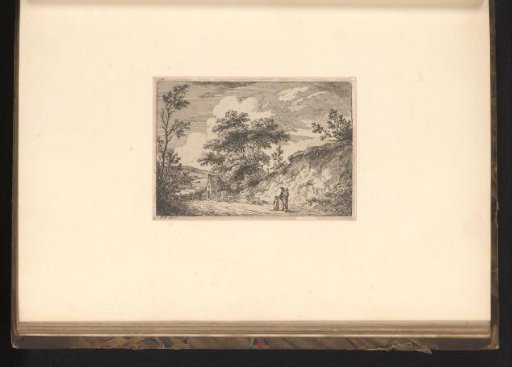 Landscape with a family by a road