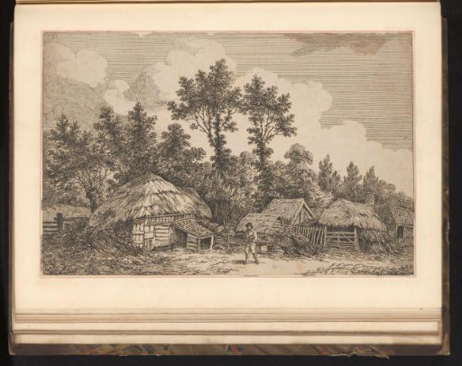 Landscape with barns