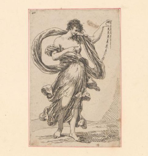 Woman in classical dress with a garland