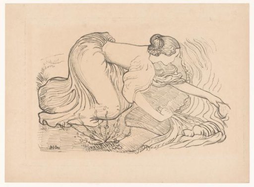Woman Doing Laundry by the Water