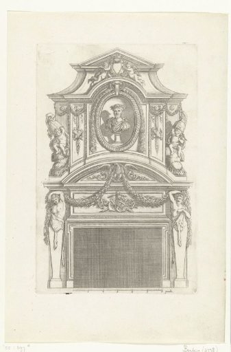 Lower panel with bust of a Roman emperor