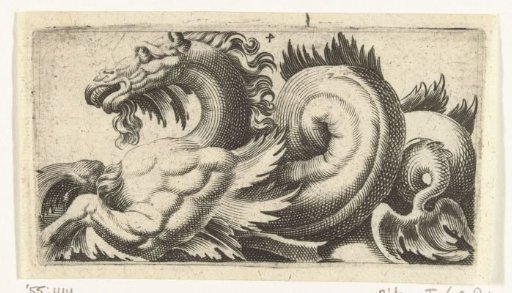 Sea-horse with leaf-shaped fins and a scythe