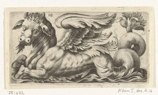 Winged sea-bull with a scythe