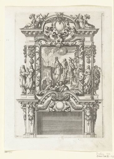 Lower section, shaft decorated with a sacrificial scene