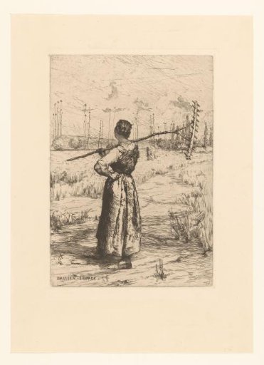 Woman with a Rake in the Field