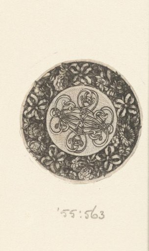 Medallion with interlaced work and flowers