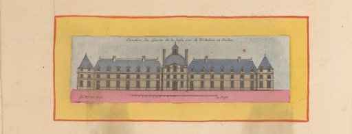 View of the facade of the stables of the castle of Richelieu